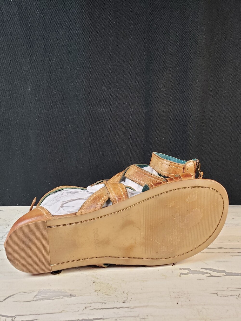 Roan by Bed Stu 'Royalty' Leather Roman Sandals in Pecan - Women's size 9 - Picture 15 of 16